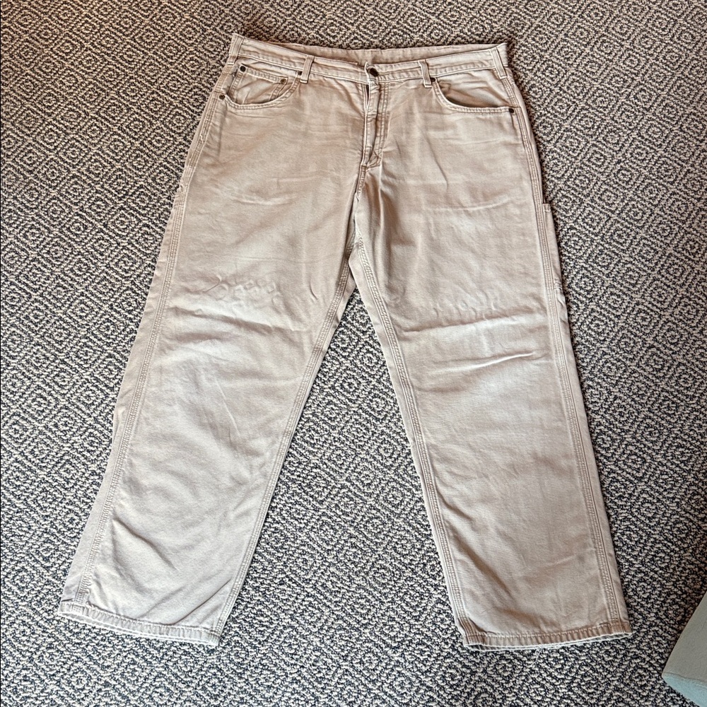 Vintage Carhartt Men's Light Tan Relaxed Jeans 38x30